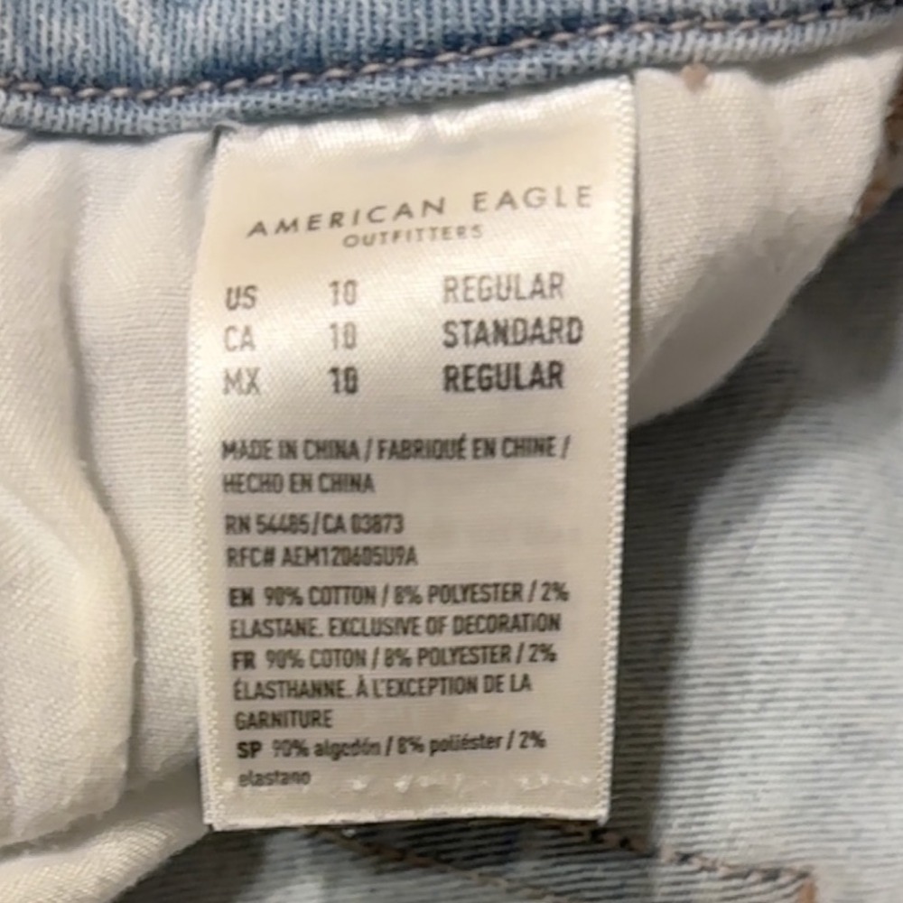 American Eagle Curvy Hi-Rise Jegging Ripped Distressed Jeans Size 10‎ 27" Waist - Picture 5 of 11